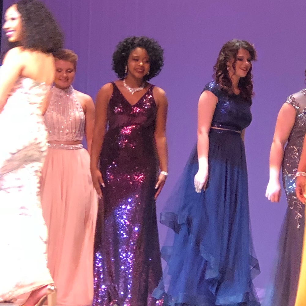 Burgundy Sequin Prom Dress